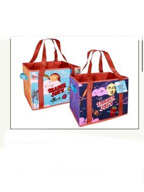 NWT Trader Joe's Stand-up Collapsible Reuseable Grocery Tote With Handles
